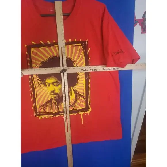 Vintage 2004 Jimi Hendrix T Shirt XL Red Hendrix Rock Men's Size XL - Picture 6 of 16